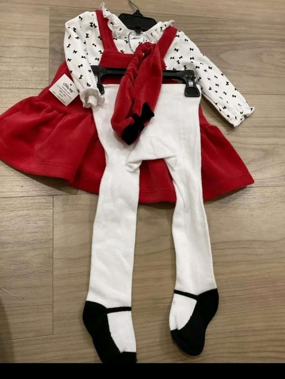 Little Me Size 6m Festive Bow Velour Jumper Dress